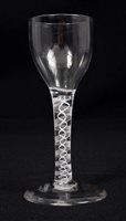 Lot 118 - Mid-18th century Georgian cordial glass with...