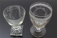 Lot 119 - George III glass rummer with barrel-shaped...