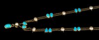 Lot 486 - Edwardian turquoise and blister pearl necklace,...
