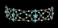 Lot 487 - Unusual Edwardian turquoise and freshwater...