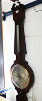 Lot 1176 - Regency rosewood banjo barometer with silvered...