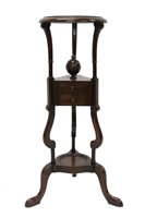 Lot 1281 - Georgian mahogany toilet stand, triangular...