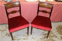 Lot 1287 - Set of six Regency bar back dining chairs,...