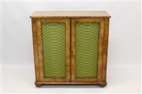 Lot 1310 - Unusual Regency satinwood pier cabinet with...