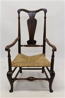Lot 1312 - Early 18th century provincial fruitwood elbow...