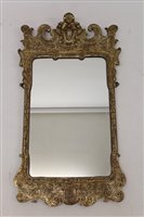 Lot 1314 - Queen Anne style silvered gesso wall mirror...