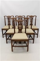 Lot 1319 - Set of six 19th century mahogany dining chairs...