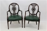 Lot 1320 - Pair of 18th Century style mahogany open...