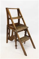 Lot 1328 - 19th century brown oak metamorphic library...