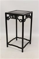 Lot 1345 - Chinese carved hardwood urn stand, square...