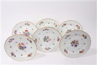 Lot 136 - Set of six 19th century Meissen porcelain...