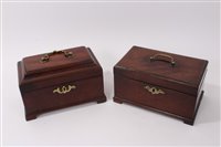 Lot 763 - Early George III mahogany tea caddy in the...