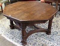 Lot 1276 - Impressive early 20th century oak octagonal...