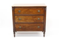 Lot 1303 - 19th century mahogany chest of drawers, having...