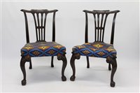 Lot 1305 - Good pair of Chippendale-style mahogany dining...
