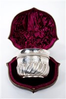 Lot 262 - Victorian silver porringer of half-fluted...