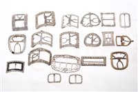 Lot 612 - Collection of antique shoe buckles to include...