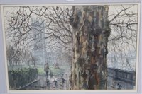 Lot 1054 - *Ian Hay (b.1940) pastel - Westminster on a...