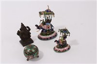 Lot 829 - Miniature Indian cloisonné model of an...
