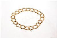 Lot 521 - Art Deco French 18ct yellow gold necklace with...