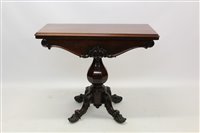 Lot 1332 - Early Victorian mahogany card table, the...