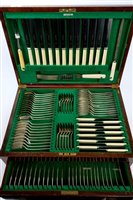 Lot 397 - Comprehensive 1930s canteen of silver Old...