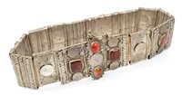 Lot 648 - Antique Islamic silver agate and garnet...