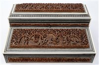 Lot 781 - 19th century Indian carved sandalwood and...