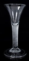 Lot 64 - Georgian wine glass with trumpet bowl on...