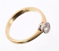 Lot 582 - Diamond single stone ring with a brilliant cut...