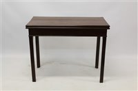 Lot 1350 - George III mahogany tea table, fold-over top...
