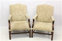 Lot 1359 - Pair of Gainsborough-style mahogany open...