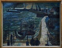 Lot 868 - Henry Collins (1910-1994) oil on board -...