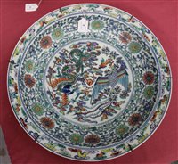 Lot 2 - Chinese Qing period Doucai charger, probably...