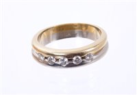 Lot 544 - Platinum and 18ct yellow gold double band ring...