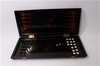 Lot 819 - Chinese lacquer games board, folding form,...