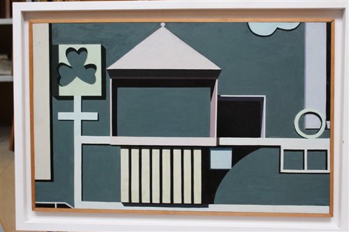 Lot 1083 - Ron Sims (1944-2014) oil on board - Pavilion,...