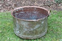 Lot 1237 - Antique copper vessel, cylindrical form with...