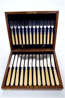 Lot 390 - Late Victorian set of twelve pairs of silver...