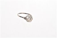 Lot 507 - Diamond single stone ring with an old...