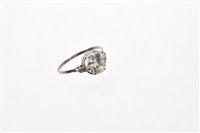 Lot 507 - Diamond single stone ring with an old...