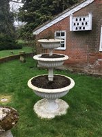 Lot 1374 - Three tier white painted cast iron planter<br...