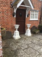 Lot 1375 - Pair of classical style white painted cast...