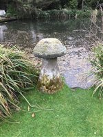 Lot 1380 - Antique staddle stone, together with another...
