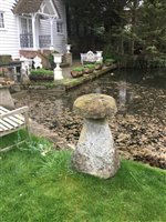 Lot 1382 - Antique staddle stone, together with another...