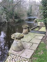 Lot 1383 - Antique staddle stone, together with another...
