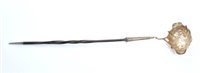 Lot 347 - George II silver toddy ladle with shaped...