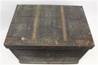 Lot 1233 - Large 19th century seaman's chest, the metal...