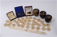 Lot 717 - Collection of thirty-two Chinese carved ivory...