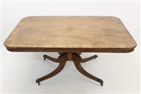 Lot 1230 - William IV mahogany dining table, rounded...
